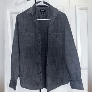 Men’s grey button down long sleeve